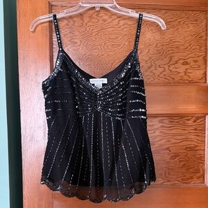 Newport News Black and Silver Sequin Camisole